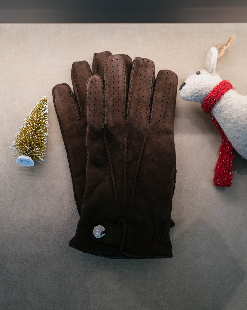 Suede Shearling Gloves